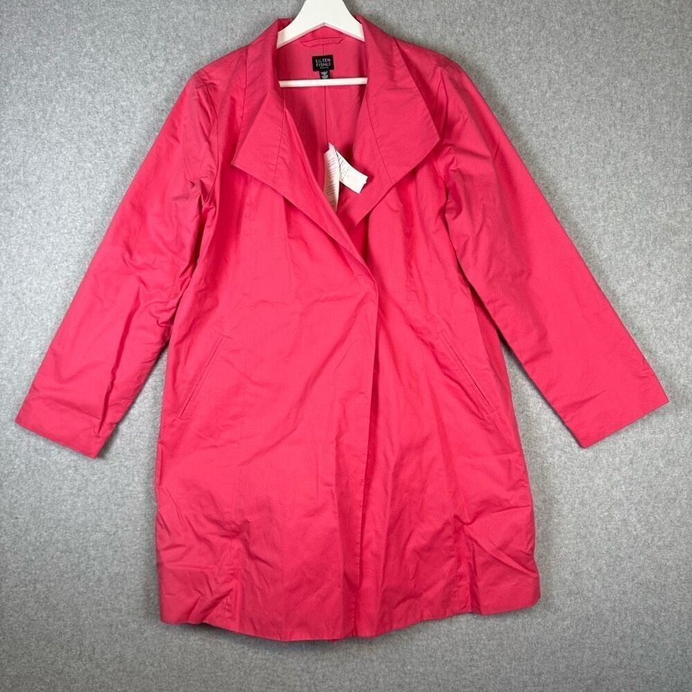 Brand New Eileen Fisher Women's Petite Large Italian Fabric Stand Collar Jacket
